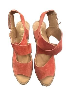 ⁠Gaimo Spain Coral Terracotta Suede Espadrille Wedge Sandals EU 40 US 9⁠- New!